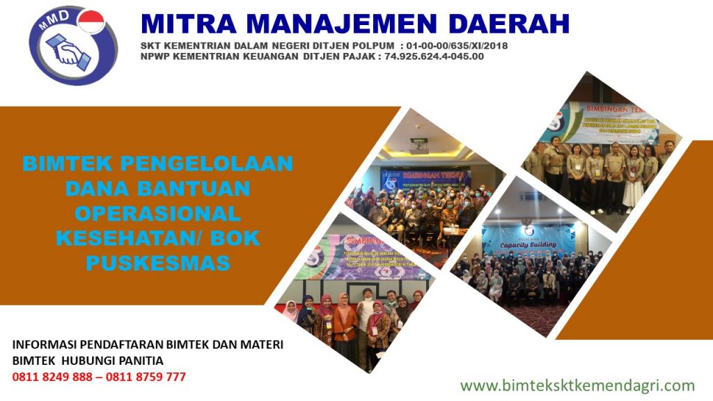 Info Bimtek Pengelolaan Dana Bantuan Operasional Kesehatan/ BOK Puskesmas