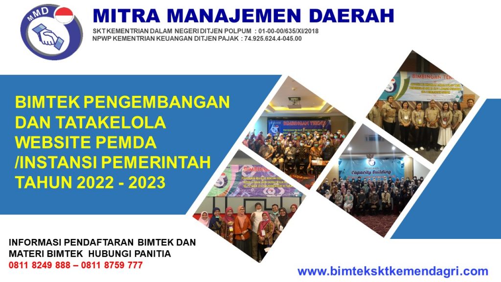 BIMTEK PENGEMBANGAN DAN TATAKELOLA WEBSITE PEMDA /INSTANSI PEMERINTAH TAHUN 2022 - 2023