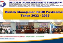 Jadwal Bimtek Manajemen BLUD Puskesmas Tahun 2022 - 2023