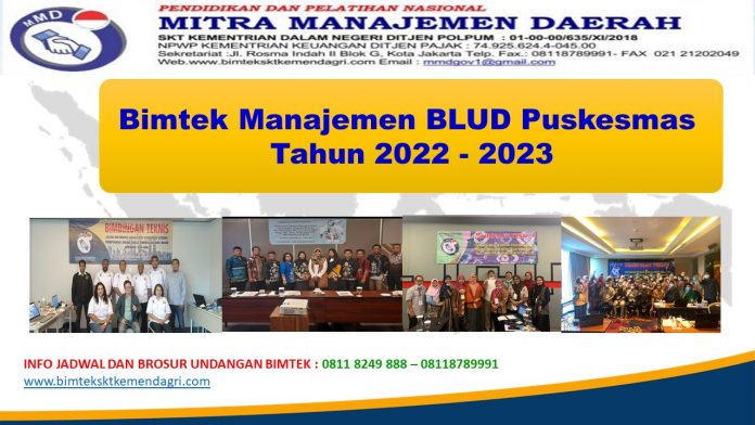 Jadwal Bimtek Manajemen BLUD Puskesmas Tahun 2022 - 2023