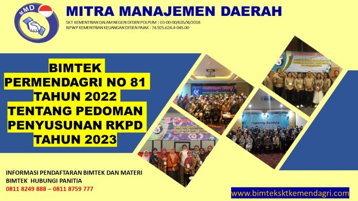 Bimtek Permendagri No 81 tahun 2022 Tentang Pedoman Penyusunan RKPD Tahun 2023