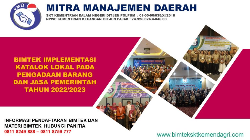 BIMTEK IMPLEMENTASI KATALOK LOKAL PADA PENGADAAN BARANG DAN JASA PEMERINTAH TAHUN 2022/2023