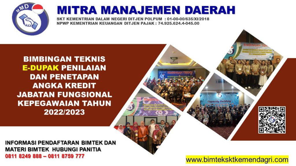 Bimbingan Teknis E-DUPAK Penilaian dan Penetapan Angka Kredit Jabatan Fungsional Kepegawaian Tahun 2022/2023