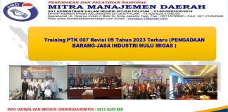 Jadwal Training PTK 007 Revisi 05 Tahun 2023 Terbaru (PENGADAAN BARANG-JASA INDUSTRI HULU MIGAS )